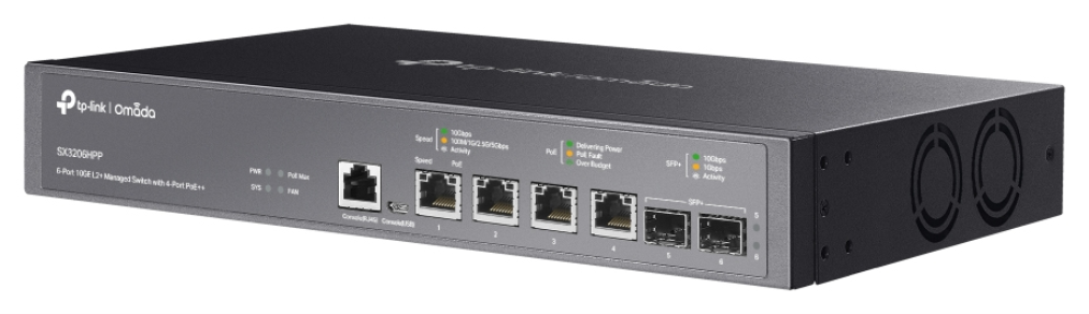 TP-Link Omada SX3206HPP switch Gestionado L2+ 10G Ethernet (100/1000/10000) Energía sobre Ethernet (PoE) Negro