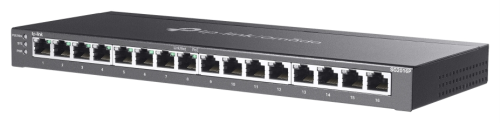 TP-Link Omada SG2016P switch Gestionado L2/L2+ Gigabit Ethernet (10/100/1000) Energía sobre Ethernet (PoE) Negro