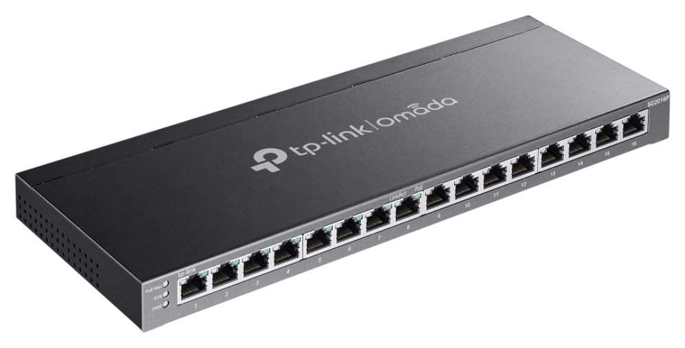 TP-Link Omada SG2016P switch Gestionado L2/L2+ Gigabit Ethernet (10/100/1000) Energía sobre Ethernet (PoE) Negro