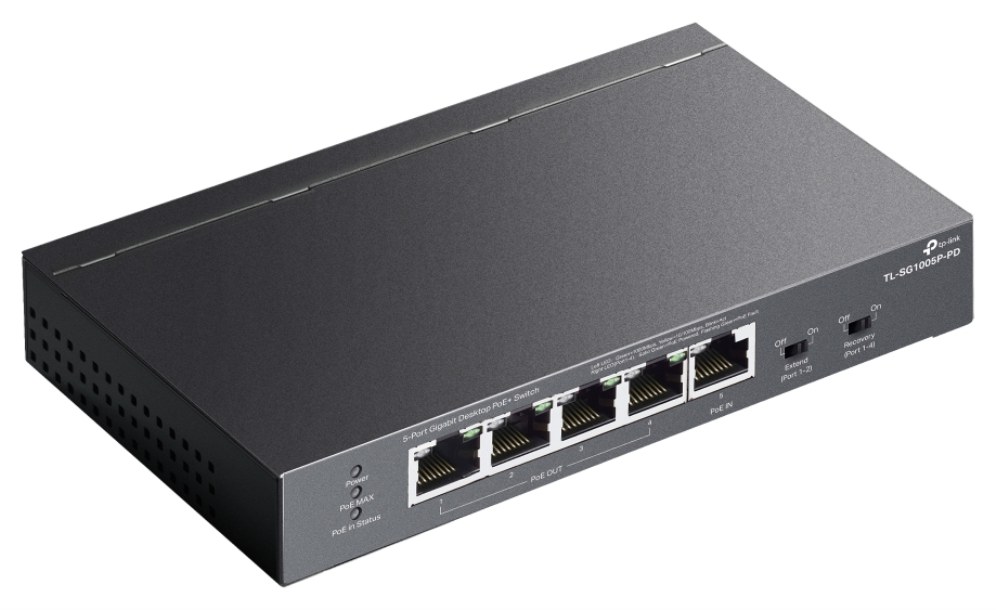 TP-Link TL-SG1005P-PD switch Gigabit Ethernet (10/100/1000) Energía sobre Ethernet (PoE) Negro