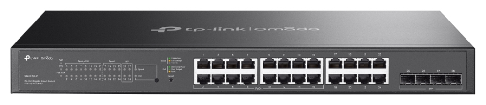TP-Link Omada SG2428LP switch Gestionado L2/L2+ Gigabit Ethernet (10/100/1000) Energía sobre Ethernet (PoE) Gris