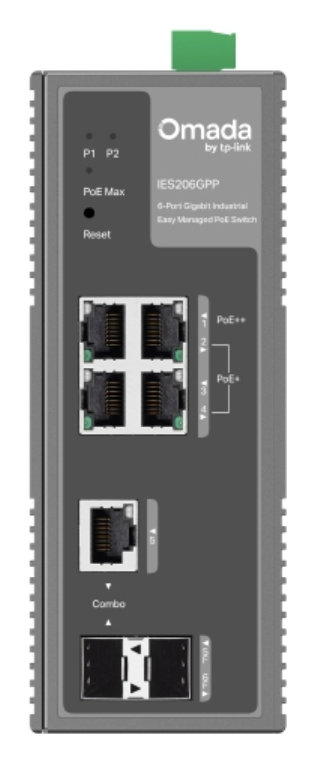 TP-Link IES206GPP switch Gestionado Gigabit Ethernet (10/100/1000) Energía sobre Ethernet (PoE) Negro