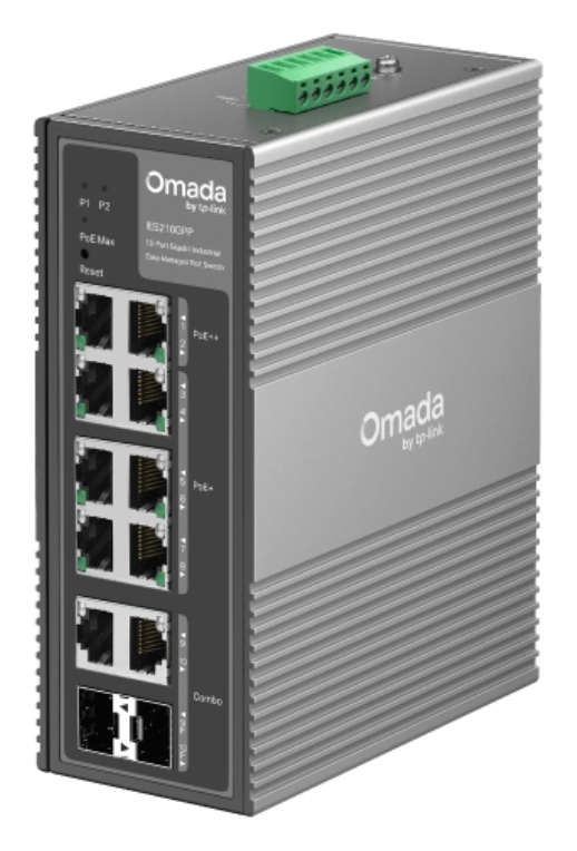 TP-Link Omada IES210GPP switch Gestionado Gigabit Ethernet (10/100/1000) Energía sobre Ethernet (PoE) DIN rail Gris