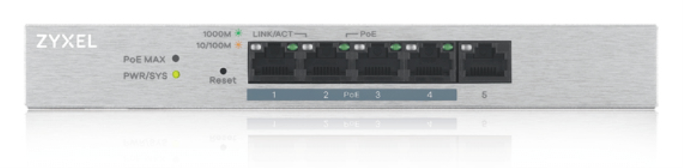 Zyxel GS1200-5HP v2 Gestionado Gigabit Ethernet (10/100/1000) Energía sobre Ethernet (PoE) Gris