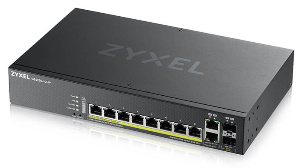 Zyxel GS2220-10HP-EU0101F switch Gestionado L2 Gigabit Ethernet (10/100/1000) Energía sobre Ethernet (PoE) Negro