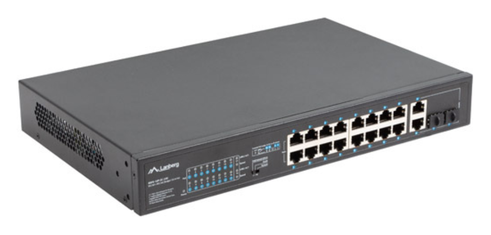 Lanberg RSFE-16P-2C-250 switch No administrado Gigabit Ethernet (10/100/1000) Energía sobre Ethernet (PoE) 1U Negro