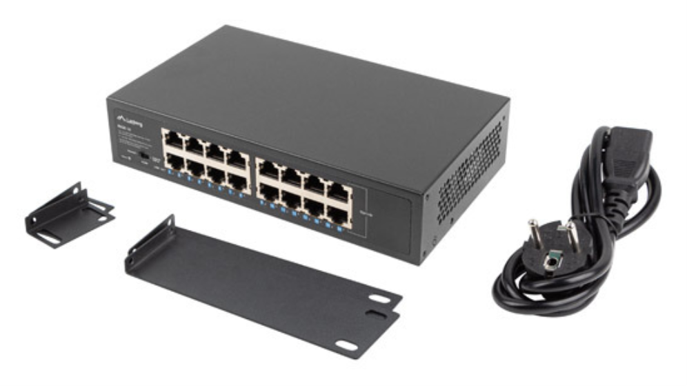 Lanberg RSGE-16 switch No administrado Gigabit Ethernet (10/100/1000) 1U Negro