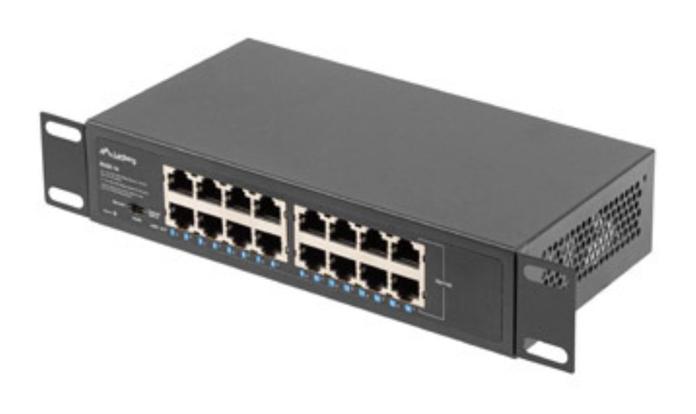 Lanberg RSGE-16 switch No administrado Gigabit Ethernet (10/100/1000) 1U Negro