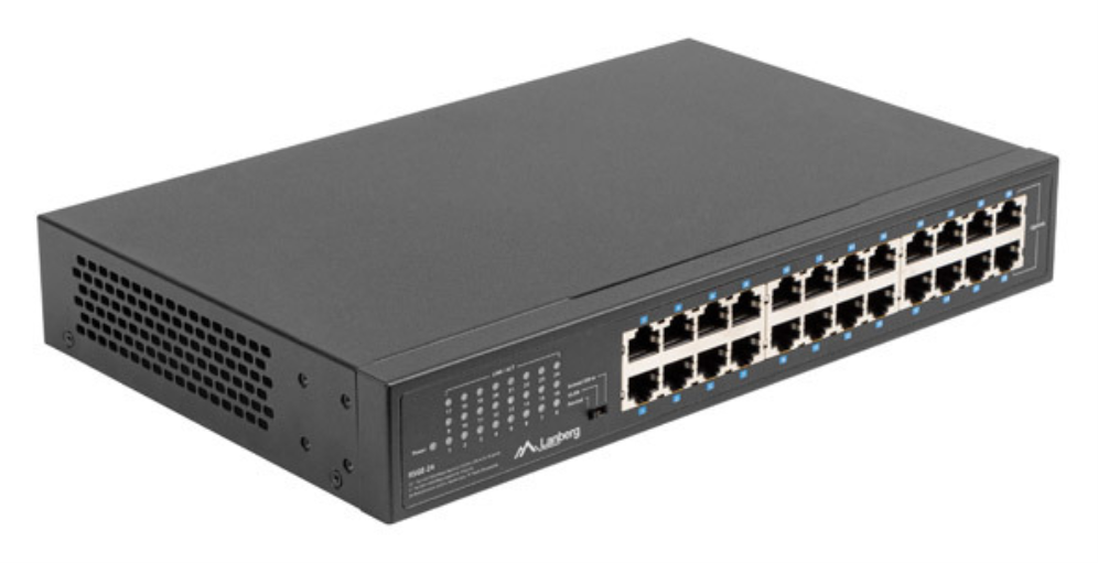 Lanberg RSGE-24 switch No administrado Gigabit Ethernet (10/100/1000) 1U Negro