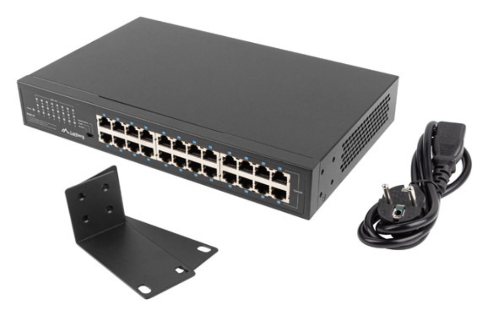 Lanberg RSGE-24 switch No administrado Gigabit Ethernet (10/100/1000) 1U Negro