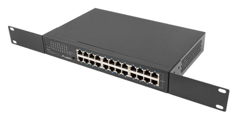 Lanberg RSGE-24 switch No administrado Gigabit Ethernet (10/100/1000) 1U Negro