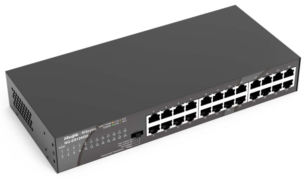 Ruijie Networks RG-ES124GD switch No administrado Gigabit Ethernet (10/100/1000) Negro