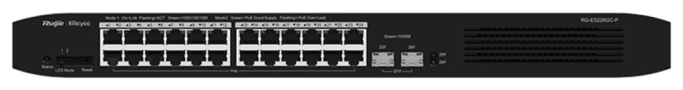 Ruijie Networks RG-ES226GC-P switch Gestionado L2 Gigabit Ethernet (10/100/1000) Energía sobre Ethernet (PoE) Negro