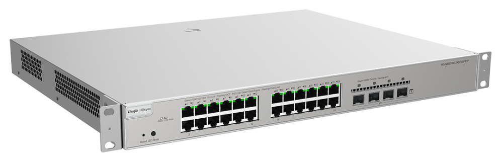 Ruijie Networks RG-NBS5200-24GT4XS-P switch Gestionado L3 Gigabit Ethernet (10/100/1000) Energía sobre Ethernet (PoE) Gris