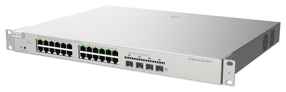 Ruijie Networks RG-NBS5200-24GT4XS-P switch Gestionado L3 Gigabit Ethernet (10/100/1000) Energía sobre Ethernet (PoE) Gris