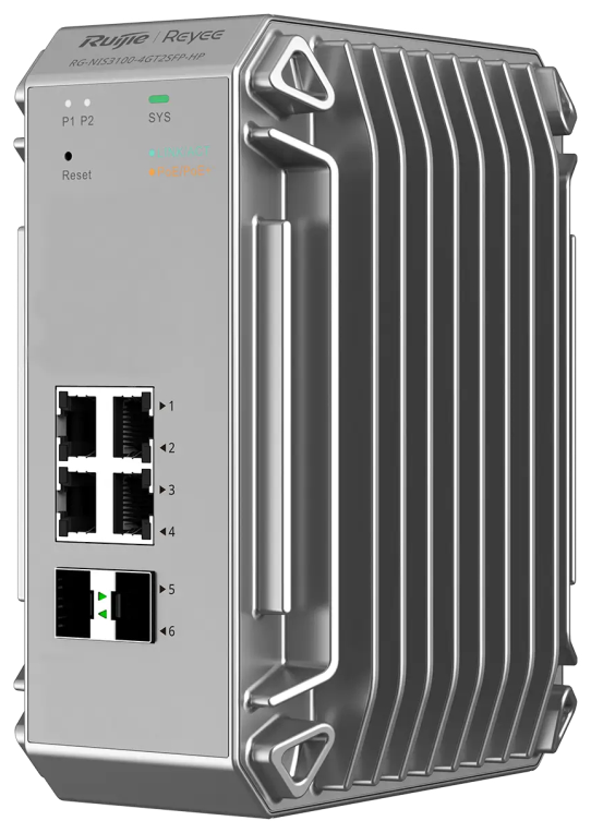 Ruijie Networks RG-NIS3100-4GT2SFP-HP switch Gestionado L2 Gigabit Ethernet (10/100/1000) Energía sobre Ethernet (PoE) Gris