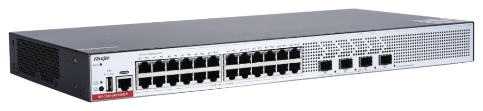 Ruijie Networks RG-CS83-24GT4XS-P switch Gestionado L3 Gigabit Ethernet (10/100/1000) Energía sobre Ethernet (PoE) 1U Gris