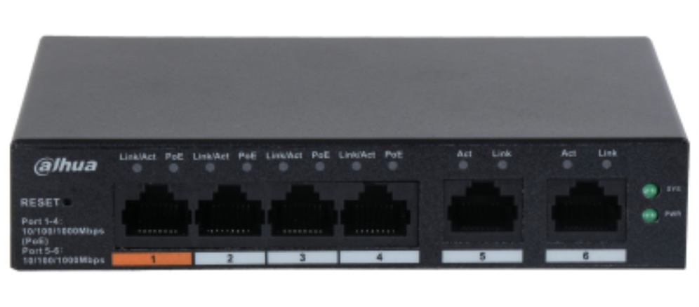 Dahua Technology DH-CS4006-4GT-60 switch Gestionado L2 Gigabit Ethernet (10/100/1000) Energía sobre Ethernet (PoE) Negro