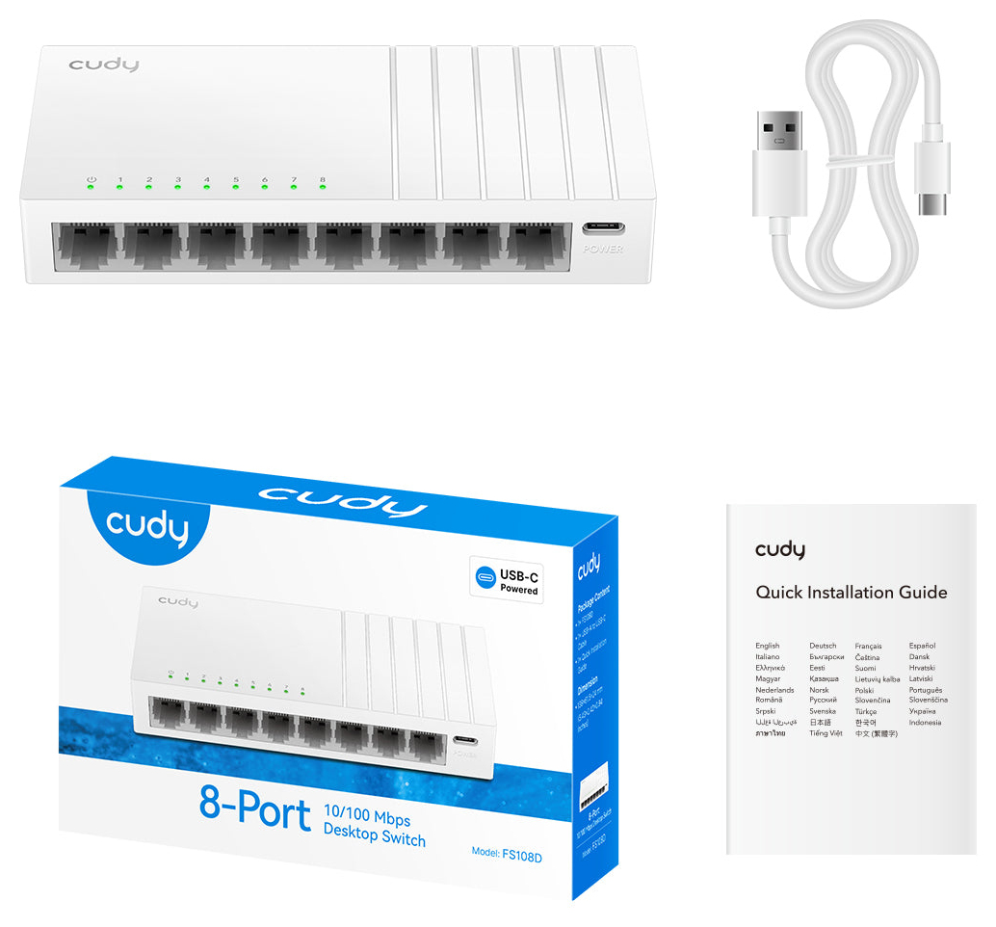 Cudy FS108D switch No administrado Fast Ethernet (10/100) Blanco