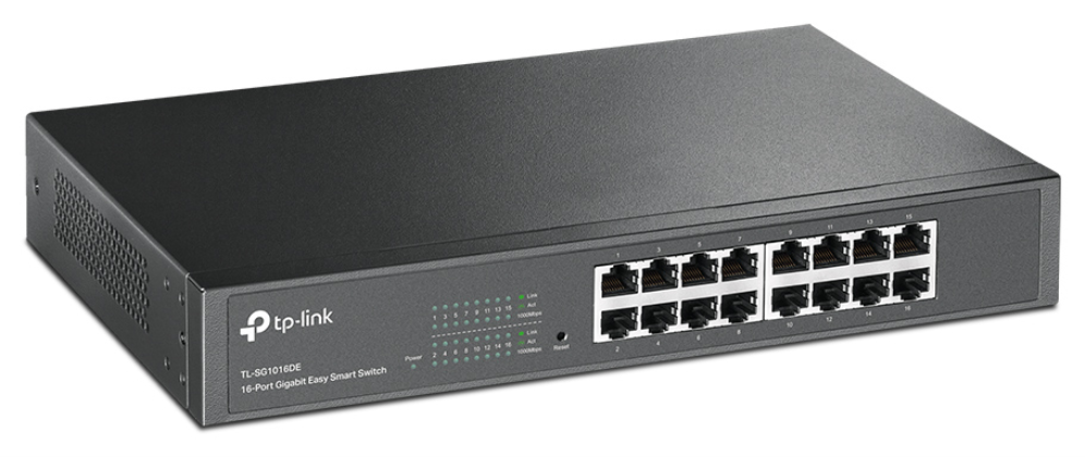 TP-Link TL-SG1016DE Gestionado L2 Gigabit Ethernet (10/100/1000) 1U Negro