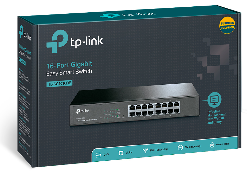 TP-Link TL-SG1016DE Gestionado L2 Gigabit Ethernet (10/100/1000) 1U Negro