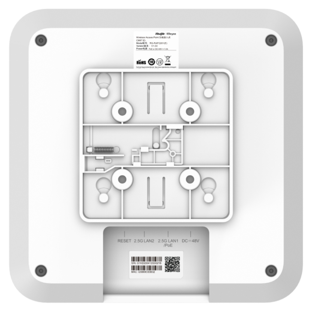Ruijie Networks RG-RAP2260(H) punto de acceso inalámbrico Blanco Energía sobre Ethernet (PoE)