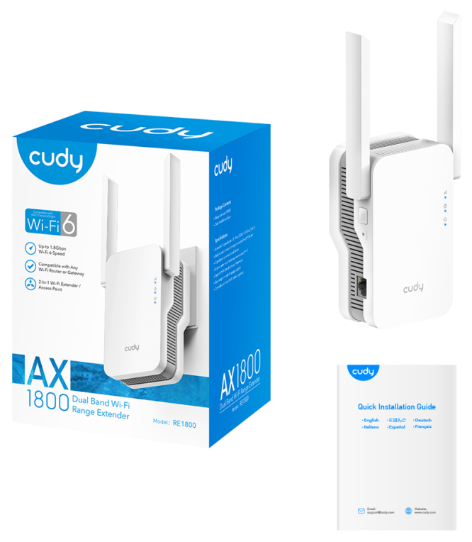 Cudy RE1800 amplificador de señal Wi-fi