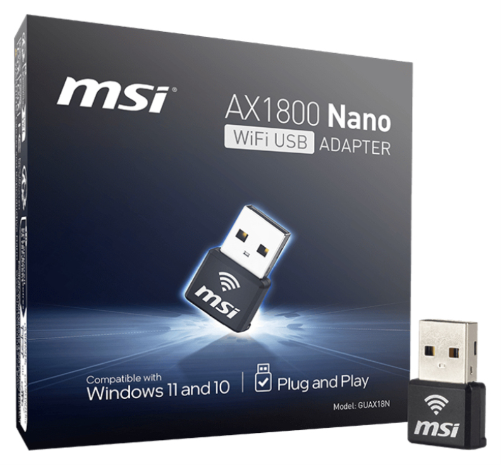MSI AX1800 Nano WiFi USB Adapter WLAN 1201 Mbit/s