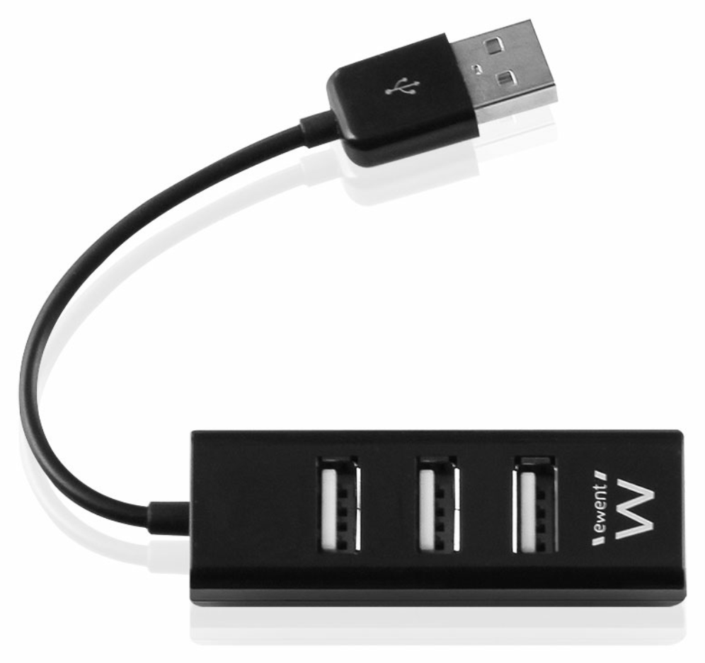 Ewent EW1123 hub de interfaz USB 2.0 480 Mbit/s Negro