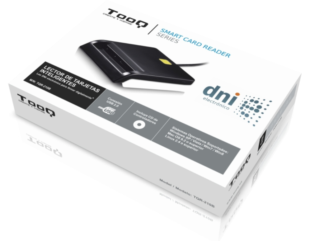 TooQ TQR-210B lector de tarjeta inteligente Interior