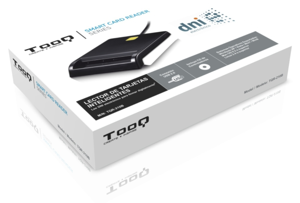 TooQ TQR-210B lector de tarjeta inteligente Interior