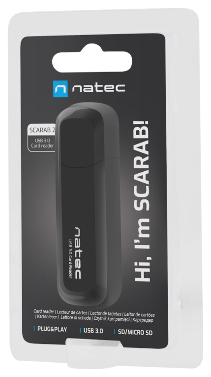 NATEC Scarab 2 lector de tarjeta USB 3.2 Gen 1 (3.1 Gen 1) Type-A Negro