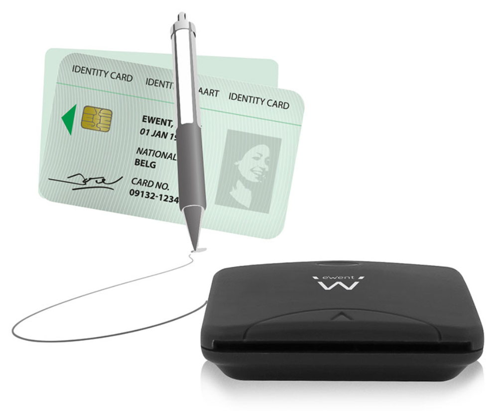 Ewent EW1052 lector de tarjeta inteligente USB USB 2.0 Negro