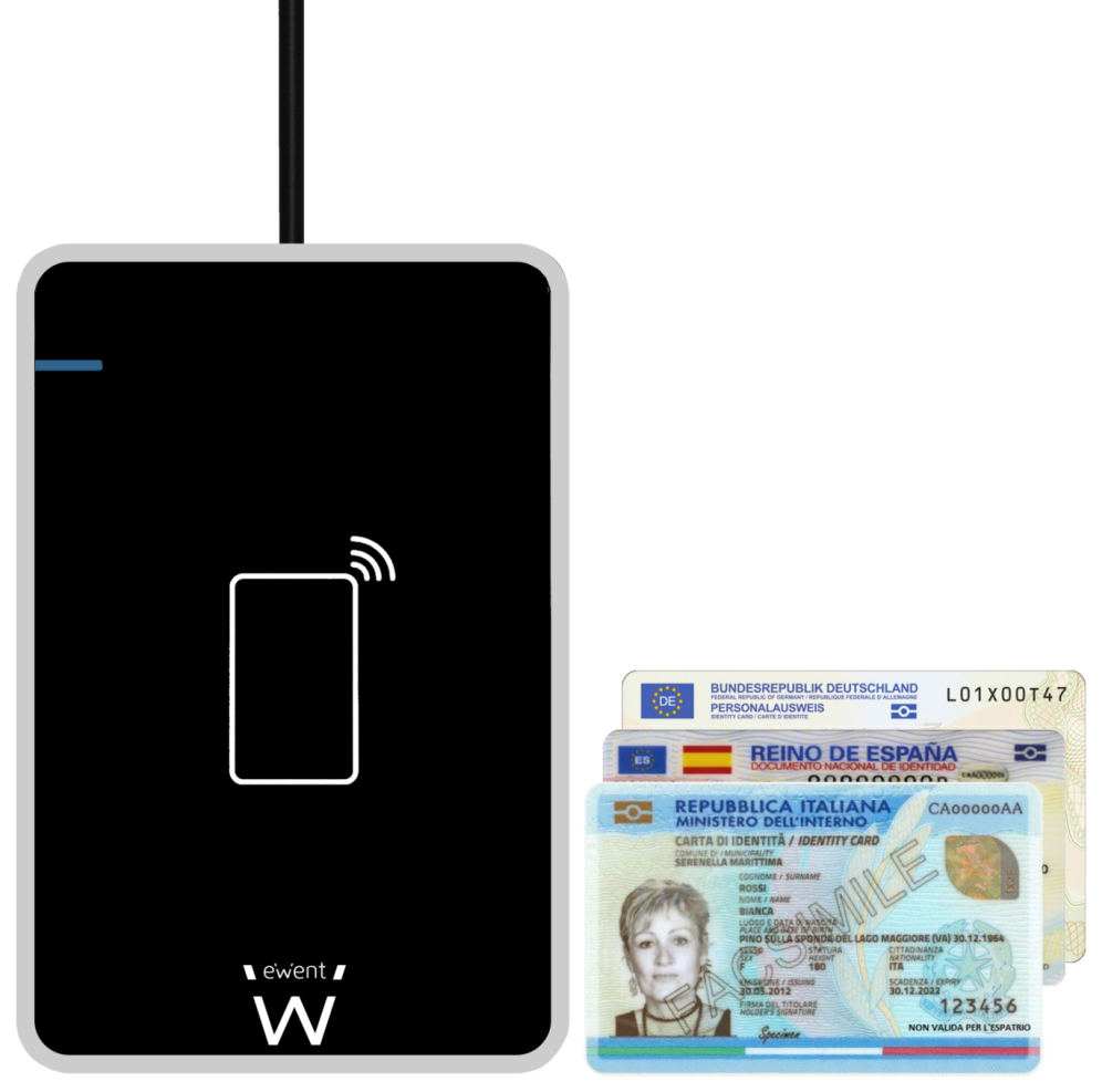 Ewent EW1053 lector de tarjeta magnética USB Negro