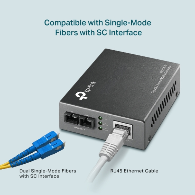 TP-Link MC210CS convertidor de medio 1000 Mbit/s 1310 nm Monomodo Negro