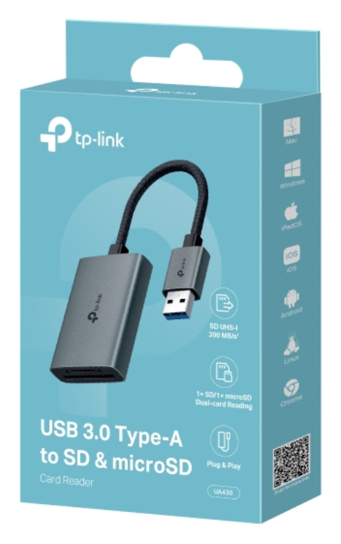 TP-Link UA430 lector de tarjeta USB 3.2 Gen 1 (3.1 Gen 1) Type-C Gris