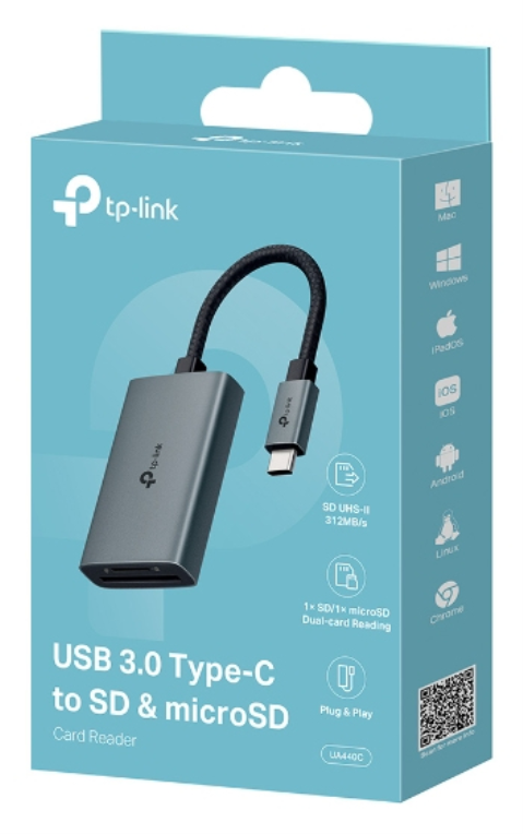 TP-Link UA440C lector de tarjeta USB 3.2 Gen 1 (3.1 Gen 1) Type-C Gris