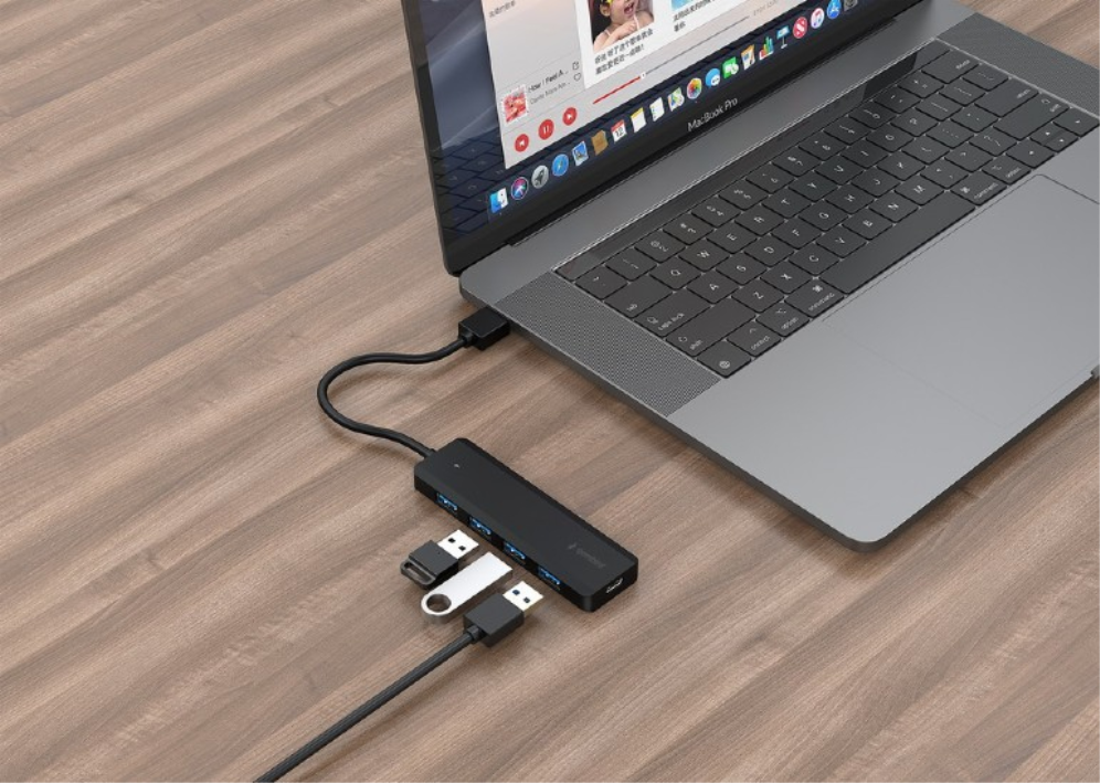 Gembird UHB-U3P4P-02 hub de interfaz USB 3.2 Gen 1 (3.1 Gen 1) Type-A 5000 Mbit/s Negro