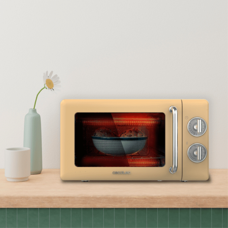 Cecotec 01708 microondas Beige, Acero inoxidable Microondas con grill Encimera 20 L 700 W