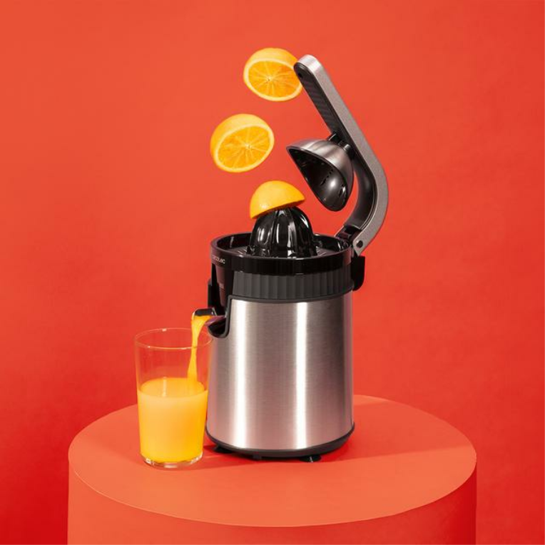 Cecotec Xqueeze RetroJuice 600 Steel Licuadora centrífuga 600 W Negro, Metálico