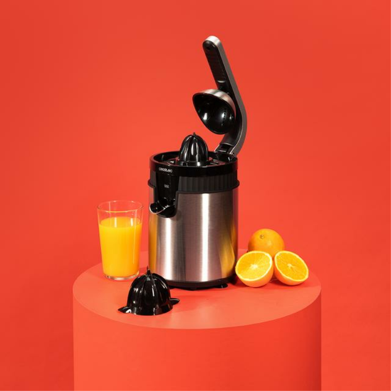 Cecotec Xqueeze RetroJuice 600 Steel Licuadora centrífuga 600 W Negro, Metálico