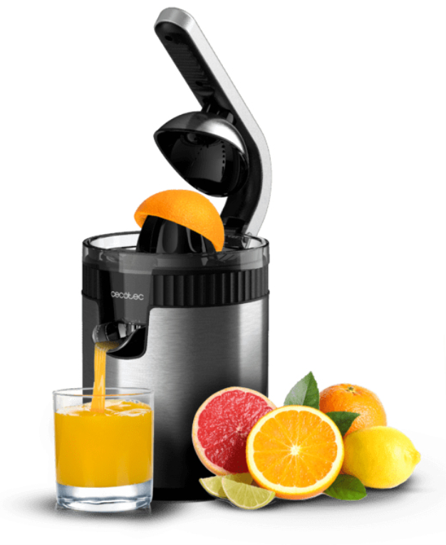 Cecotec Xqueeze RetroJuice 600 Steel Licuadora centrífuga 600 W Negro, Metálico
