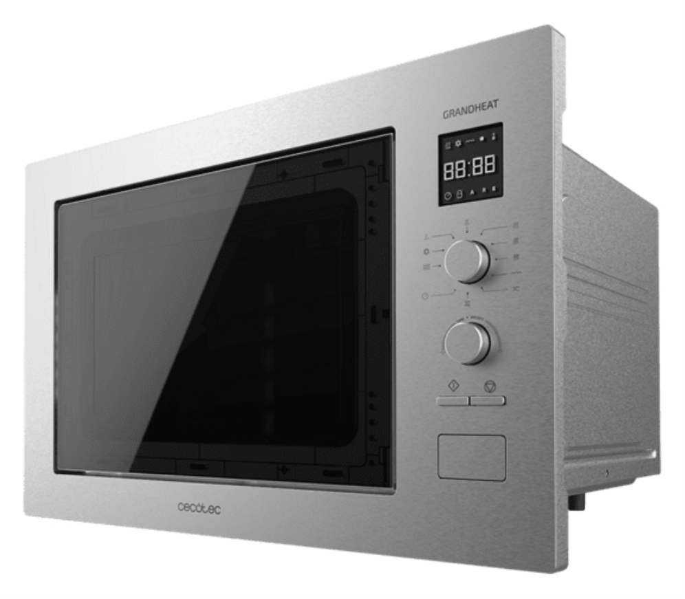 Cecotec 01400 microondas Negro, Acero Microondas con grill Integrado 25 L 1320 W