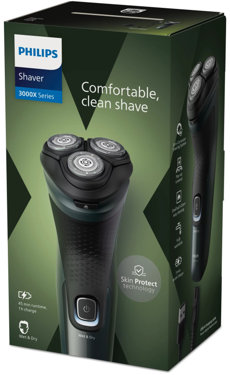 Philips Shaver 3000X Series X3052/00 Afeitadora eléctrica en seco y en húmedo