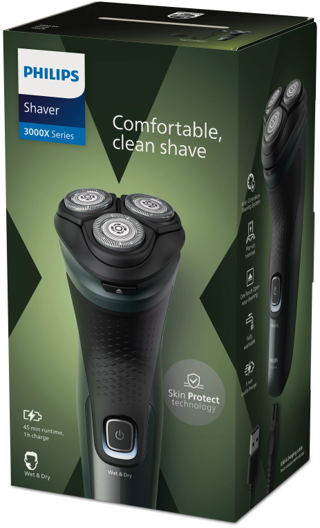 Philips Shaver 3000X Series X3052/00 Afeitadora eléctrica en seco y en húmedo