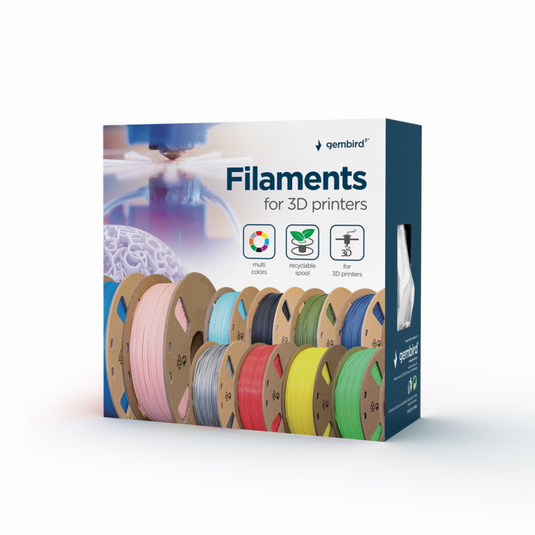 Gembird 3DP-PLA1.75-01-W material de impresión 3d Ácido poliláctico (PLA) Blanco 1,4 kg