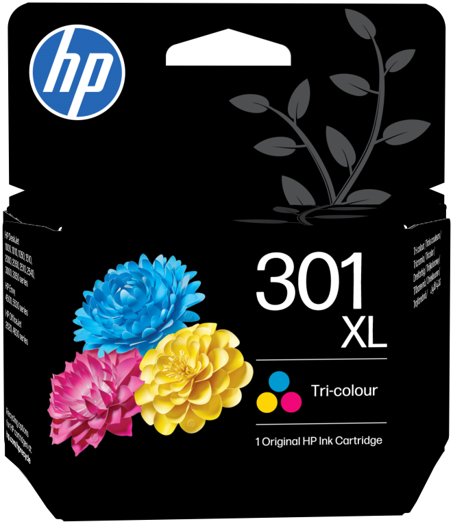 HP Cartucho de tinta original 301XL de alta capacidad Tri-color