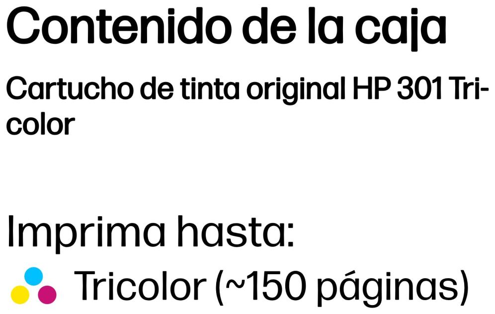 HP Cartucho de tinta original 301 Tri-color