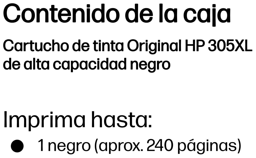 HP Cartucho de tinta Original 305XL de alta capacidad negro