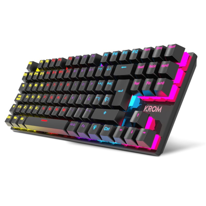 TECLADO GAMING KROM KASIC TKL RAINBOW RGB Red Switch USB